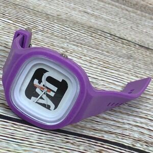 Novelty YFN Watch Purple‎ White Orange Black Statement Square Design UNTESTED